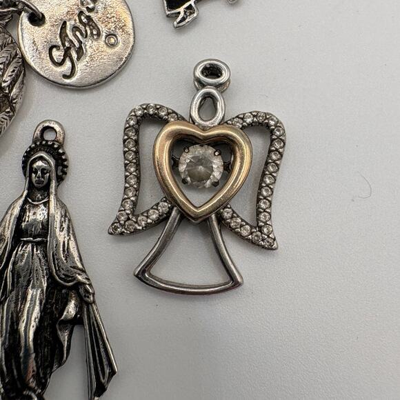 Sterling Silver Pendant Lot Angel Religious 11.6g - Picture 5 of 13
